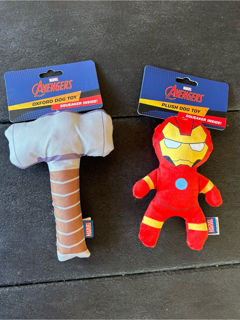 NWT Marvel Avengers Dog Toys Lot 2 Pc Iron Man Plush Thor Hammer